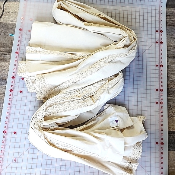 95x54 Lush Decor New Set of two traditional Curtains lace on sides and bottom